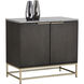 Rebel 35.5 X 19 inch Gold / Grey Marble / Charcoal Grey Sideboard, Small